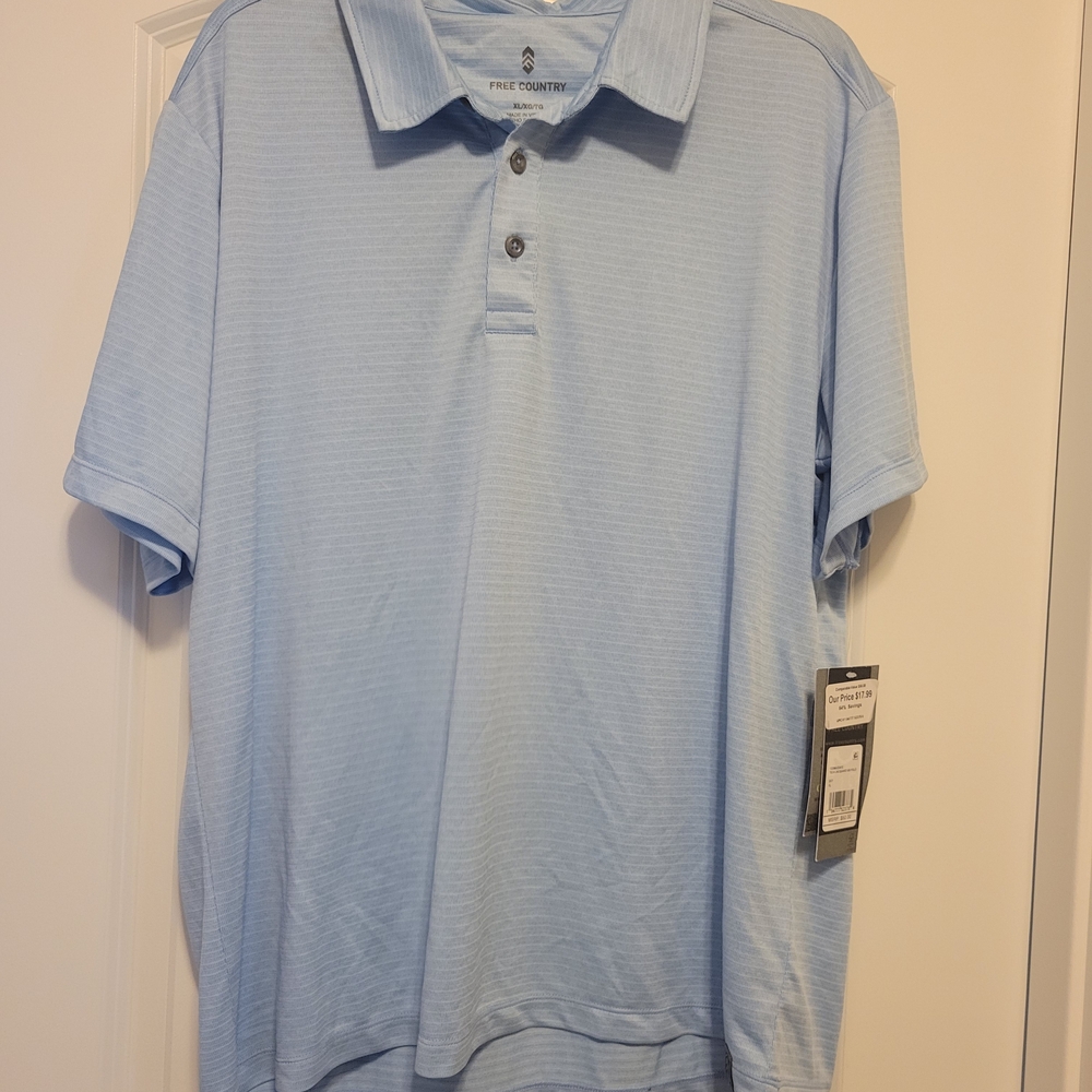 Free Country NWT Men's Tech Jacquard Polo Shirt
